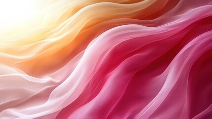 Abstract Pastel Fabric Waves: A Symphony of Pink, Orange, and White
