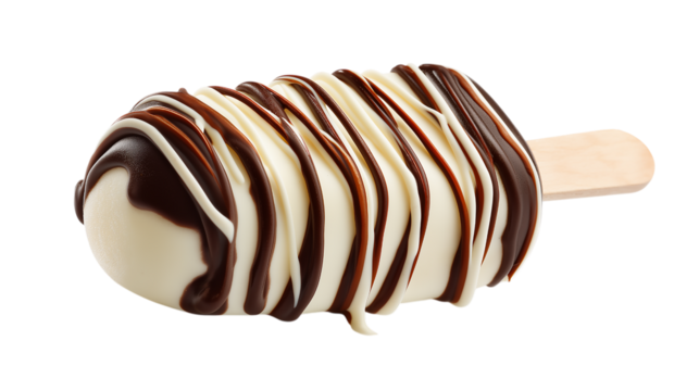 Delicious Ice Cream Bar with Chocolate and Vanilla Swirl