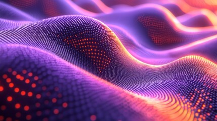 Abstract Purple and Orange Waves Digital Art