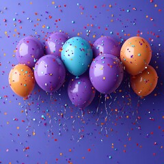 Colorful Balloons and Confetti Celebration