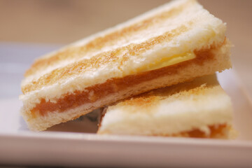 Freshly grilled cheese sandwich with layers of flavor