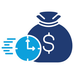 Funds Immediately Flat Blue Icon