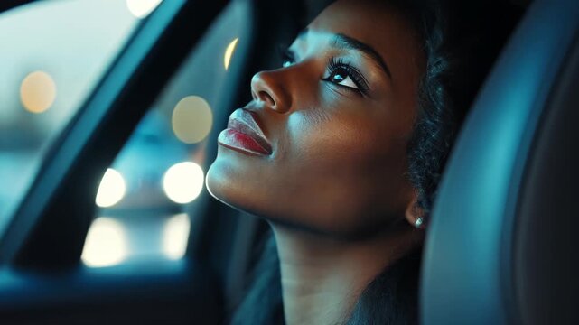 Woman Sitting in Car