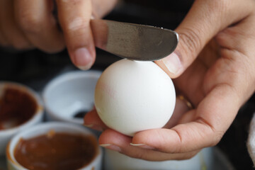 Preparing and decorating an egg for celebrations