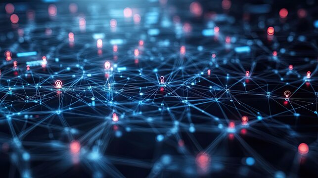 Digital network of people connecting online representing worldwide communication, social media, and digital interaction