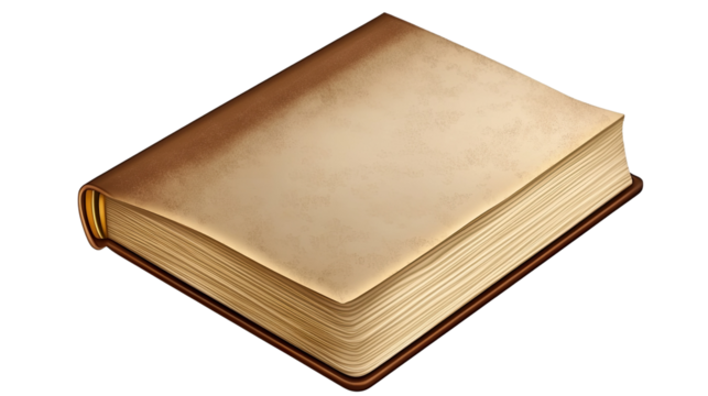 blank brown notebook on white background