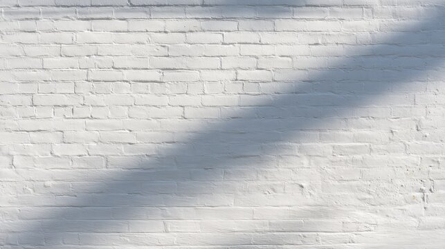 Fototapeta White brick wall texture with soft shadows, creating a subtle architectural depth.