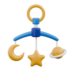 Naklejka premium Cute 3D Baby Elements and Toys Icon Newborn Essentials and Kids Play Object Gear Illustration Toddler Nursery Ornament Decoration Book