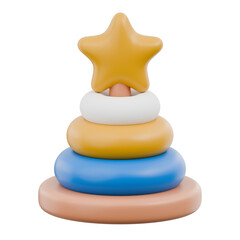 Naklejka premium Cute 3D Baby Elements and Toys Icon Newborn Essentials and Kids Play Object Gear Illustration Toddler Nursery Ornament Decoration Book