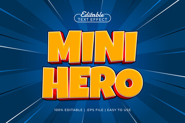 mini hero editable text effect with a play and game text style