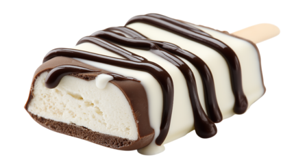 Ice Cream Bar with Chocolate Drizzle and Vanilla Core