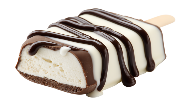 Ice Cream Bar with Chocolate Drizzle and Vanilla Core