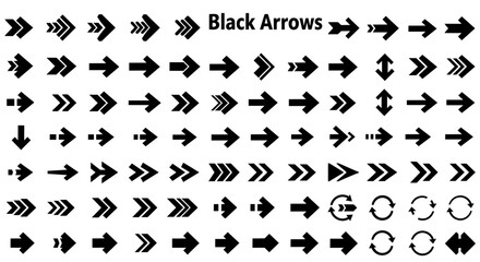 Complete Modern Minimalist Arrow Icon Set Collection