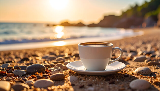 Sunrise Coffee Beach Relaxation.