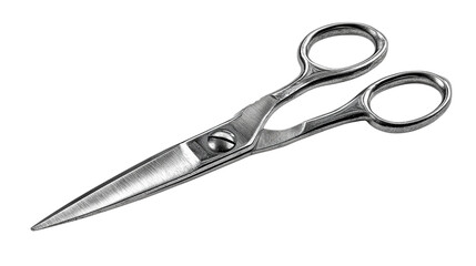 Obraz premium Metal Scissors on Transparent Background