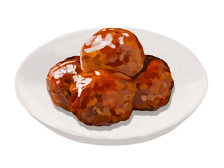 肉団子（4個）皿付き