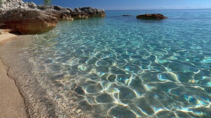 Obraz premium Clear Turquoise Water on a Sunny Beach