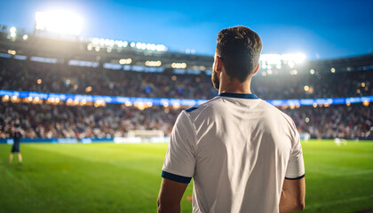 Soccer Player Stadium Night Game.