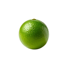 Vibrant fresh green lime close-up still life on transparent background