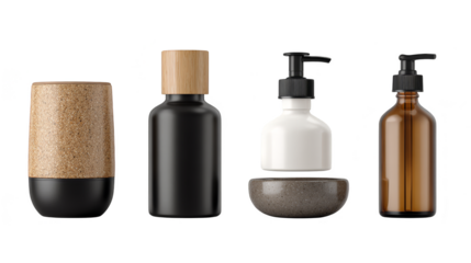 Variety of corked bottles, ideal for vintage storage, decorative displays, and diy projects.