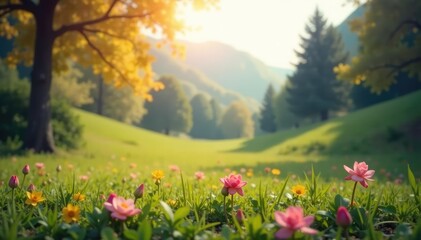 Fototapeta premium Abstract blurred natural landscape, soft focus, landscape, abstract