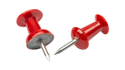 Red pin push pin isolated on a white background PNG. AI GENERATED.