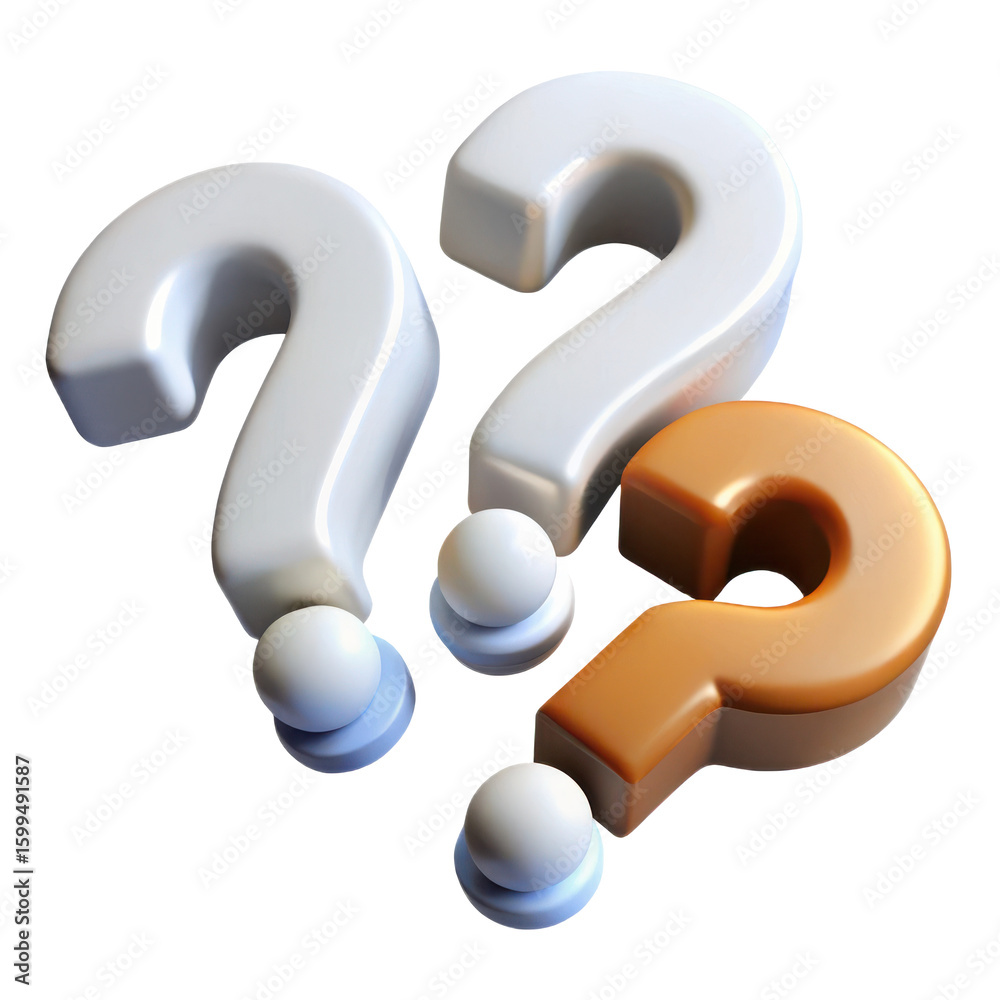 Poster question marks graphic design concept for faq help support and problem solving in white and orange c