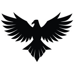 Obraz premium Black eagle spread wings silhouette