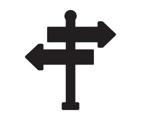 Obraz premium Minimalist signpost silhouette vector illustration.