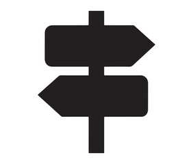 Obraz premium Minimalist signpost silhouette vector illustration.