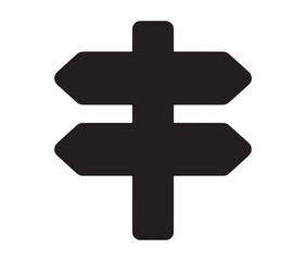 Obraz premium Minimalist signpost silhouette vector illustration.