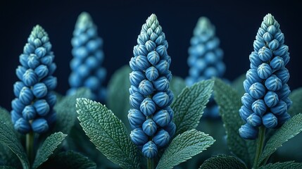 Serene Blue Flowers: A Close-Up of Lupines