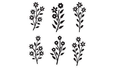 Cute Smiley Face Flower Vector Bundle