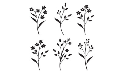 Cute Smiley Face Flower Vector Bundle