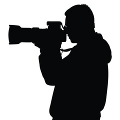 Photographer silhouette with camera photography