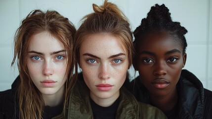 Portrait of Three Diverse Young Women