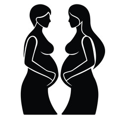 Pregnant women silhouettes motherhood pregnancy