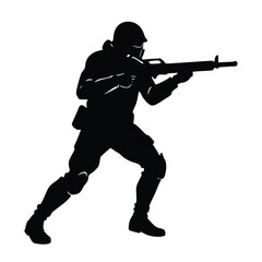 Soldier aiming rifle military weapon