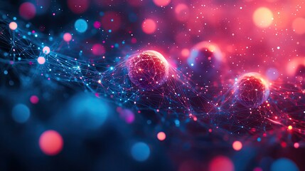 Interconnected colorful spheres symbolizing global data flow, networks, and seamless digital communication systems