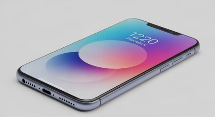 Modern smartphone with a vibrant gradient display and sleek metallic casing for everyday use and advanced technology