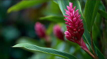 Closeup of a Vibrant Pink Flower with Dew Drops