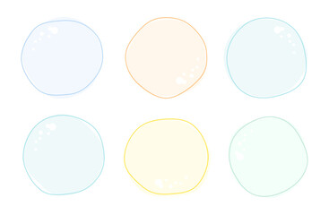 海色のシンプルなフレームセット　丸　夏