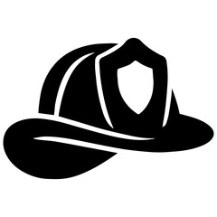 Fireman hat icon &ndash; firefighter helmet silhouette
