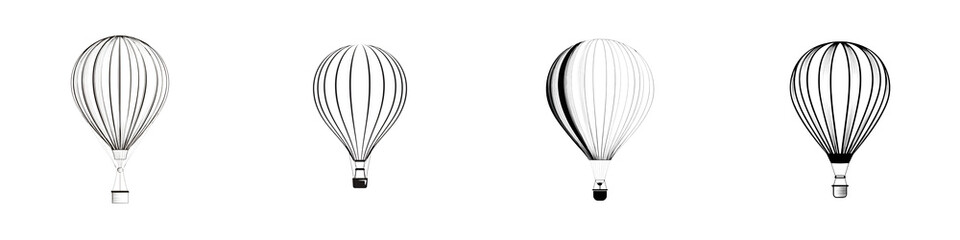 Obraz premium Minimalist Hot Air Balloon Art Set: Vector Illustrations