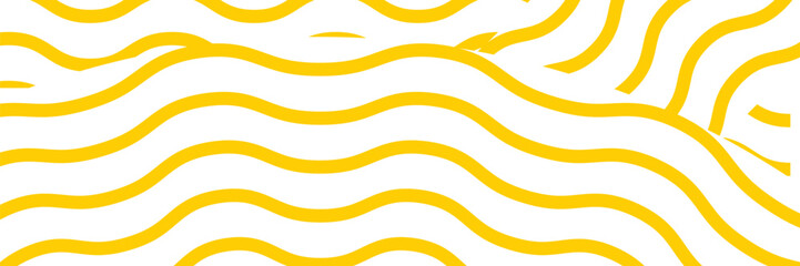 Pattern with wavy yellow noodles. Spaghetti graphic background. Vector illustration of texture with Italian pasta.