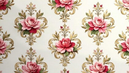 Subtle floral damask wallpaper repeating flawlessly , design, floral pattern, vintage pattern