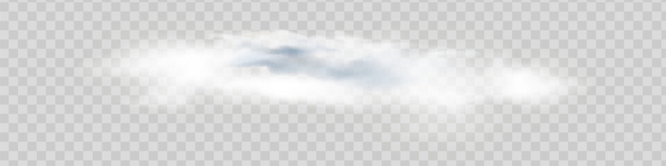 Fog or smoke isolated transparent special effect. White vector cloudiness, mist or smog background. Vector illustration