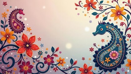 Subtle paisley pattern on muted background, soft focus , quiet, background, elegant