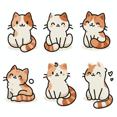 A cheerful cat sitting with curved tail