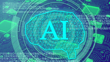 人工知能と回路基板を融合したAIテクノロジーの未来概念の背景
